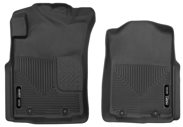 Husky Liners 05-11 Toyota Tacoma Pickup(Crew / Ext / Std Cab) X-Act Contour Black Front Floor Liners - Bull Strap