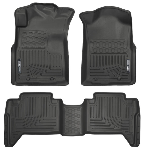 Husky Liners 05-13 Toyota Tacoma WeatherBeater Combo Black Floor Liners - Bull Strap