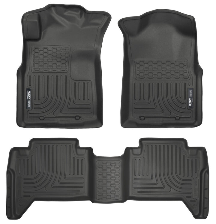 Husky Liners 05-13 Toyota Tacoma WeatherBeater Combo Black Floor Liners - Bull Strap