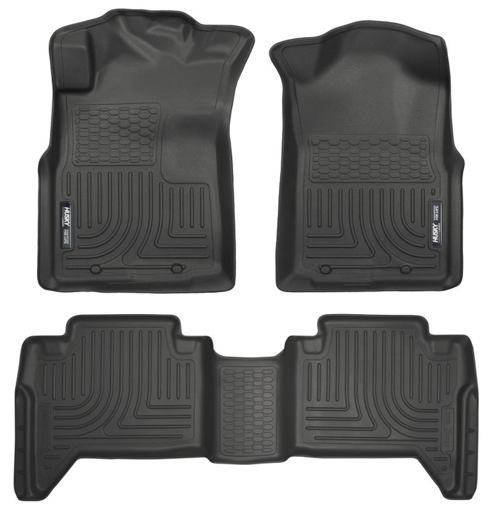 Husky Liners 05-13 Toyota Tacoma WeatherBeater Combo Black Floor Liners - Bull Strap