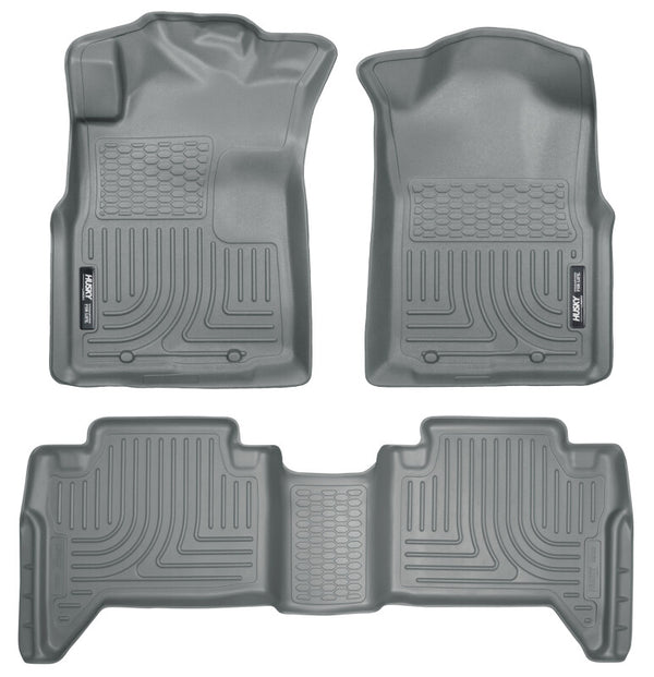 Husky Liners 05-13 Toyota Tacoma WeatherBeater Combo Grey Floor Liners - Bull Strap