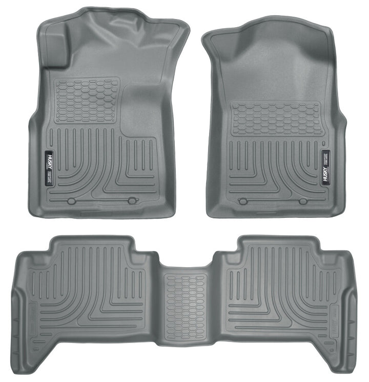 Husky Liners 05-13 Toyota Tacoma WeatherBeater Combo Grey Floor Liners - Bull Strap