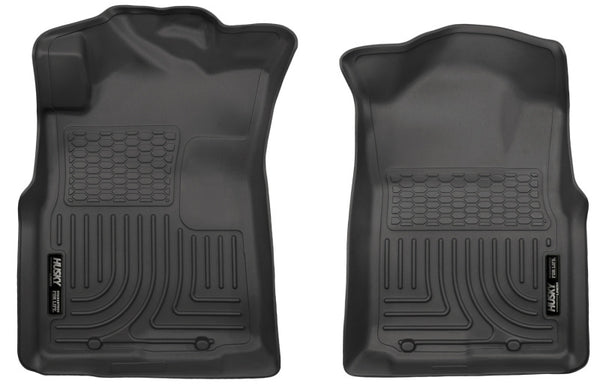 Husky Liners 05-15 Toyota Tacoma Crew/Extended/Standard Cab WeatherBeater Front Black Floor Liners - Bull Strap