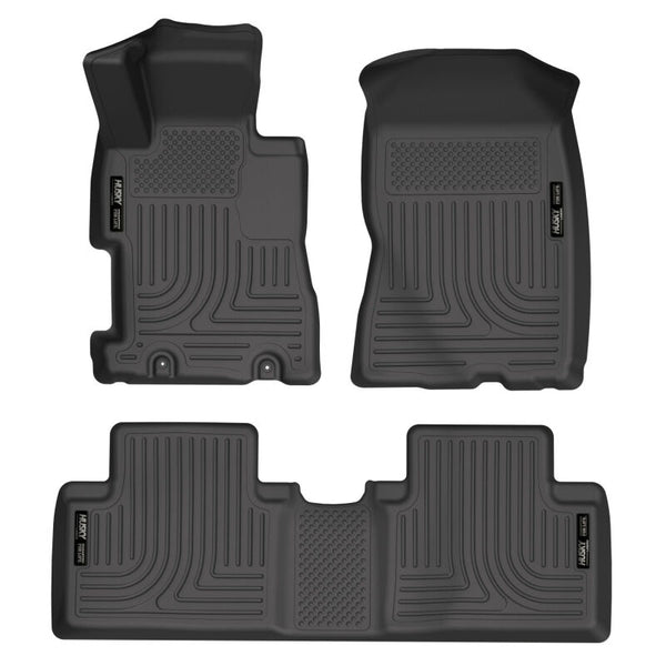 Husky Liners 06-11 Honda Civic (4DR) WeatherBeater Combo Black Floor Liners - Bull Strap