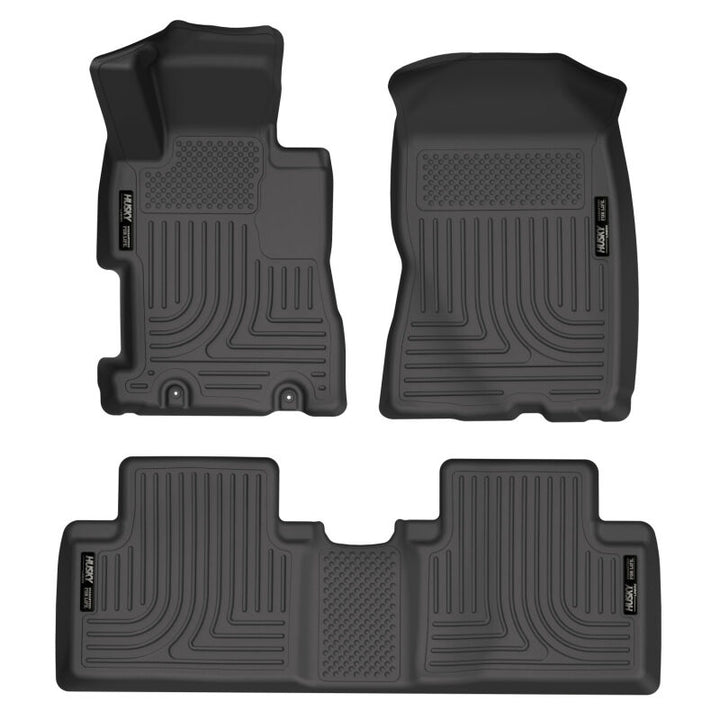 Husky Liners 06-11 Honda Civic (4DR) WeatherBeater Combo Black Floor Liners - Bull Strap