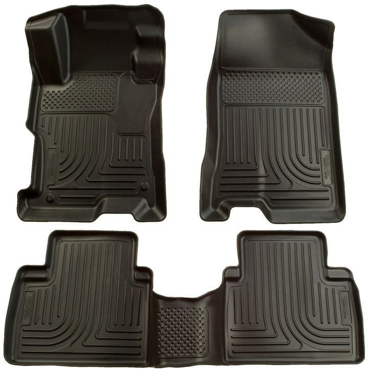 Husky Liners 06-11 Honda Civic (4DR) WeatherBeater Combo Black Floor Liners - Bull Strap