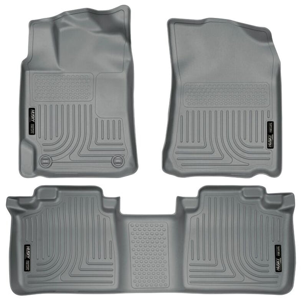 Husky Liners 07-11 Toyota Camry (All) WeatherBeater Combo Gray Floor Liners (One Piece for 2nd Row) - Bull Strap