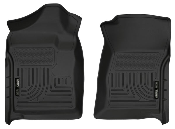 Husky Liners 07-12 Chevrolet Silverado/GMC Sierra Regular Cab WeatherBeater Black Floor Liners - Bull Strap