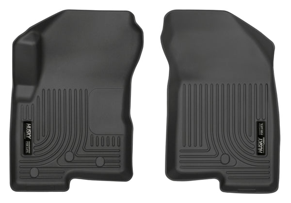 Husky Liners 07-12 Dodge Caliber / 07-12 Jeep Compass WeatherBeater Front Row Black Floor Liners - Bull Strap
