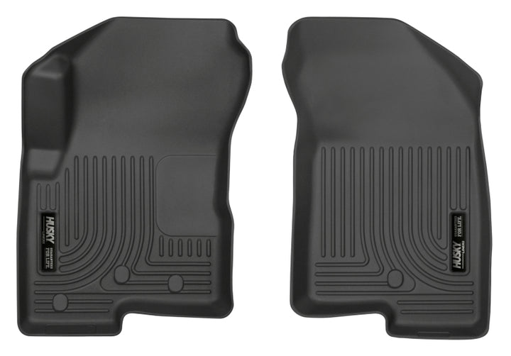 Husky Liners 07-12 Dodge Caliber / 07-12 Jeep Compass WeatherBeater Front Row Black Floor Liners - Bull Strap