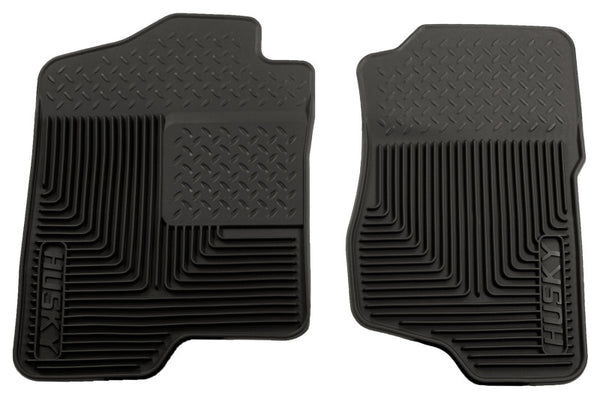 Husky Liners 07-12 GM Silverado/Sierra/Tahoe/Yukon/Escalade Heavy Duty Black Front Floor Mats - Bull Strap