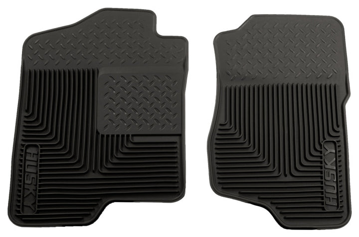 Husky Liners 07-12 GM Silverado/Sierra/Tahoe/Yukon/Escalade Heavy Duty Black Front Floor Mats - Bull Strap