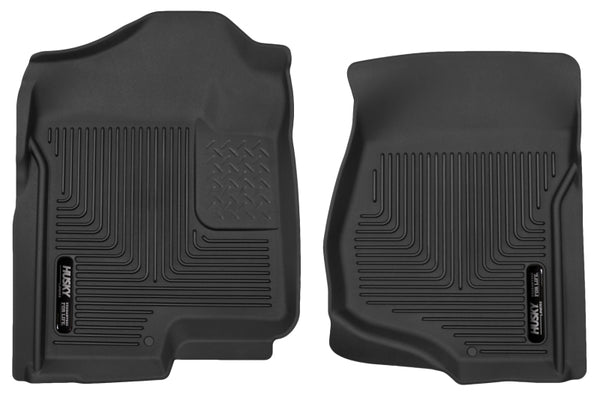 Husky Liners 07-12 GM Silverado/Tahoe/Suburban/Escalade X-Act Contour Black Floor Liners - Bull Strap