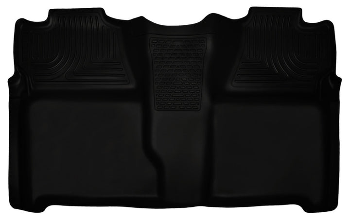 Husky Liners 07-13 Chevy Silverado 1500/2500HD Crew Cab PU Weatherbeater Black 2nd Seat Floor Liner - Bull Strap