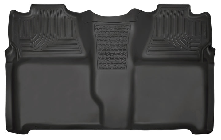 Husky Liners 07-13 Chevy Silverado 1500/2500HD Crew Cab PU Weatherbeater Black 2nd Seat Floor Liner - Bull Strap