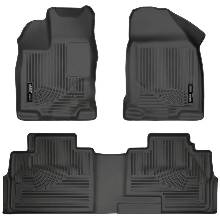 Husky Liners 07-13 Ford Edge / 07-13 Lincoln MKX Weatherbeater Black Front & 2nd Seat Floor Liners - Bull Strap
