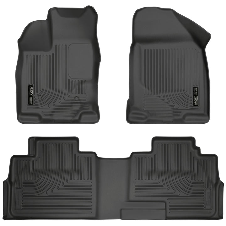 Husky Liners 07-13 Ford Edge / 07-13 Lincoln MKX Weatherbeater Black Front & 2nd Seat Floor Liners - Bull Strap
