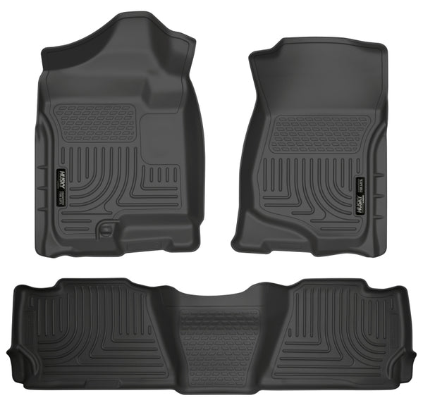 Husky Liners 07-13 GM Escalade ESV/Avalanche/Suburban WeatherBeater Black Front/2nd Row Floor Liners - Bull Strap