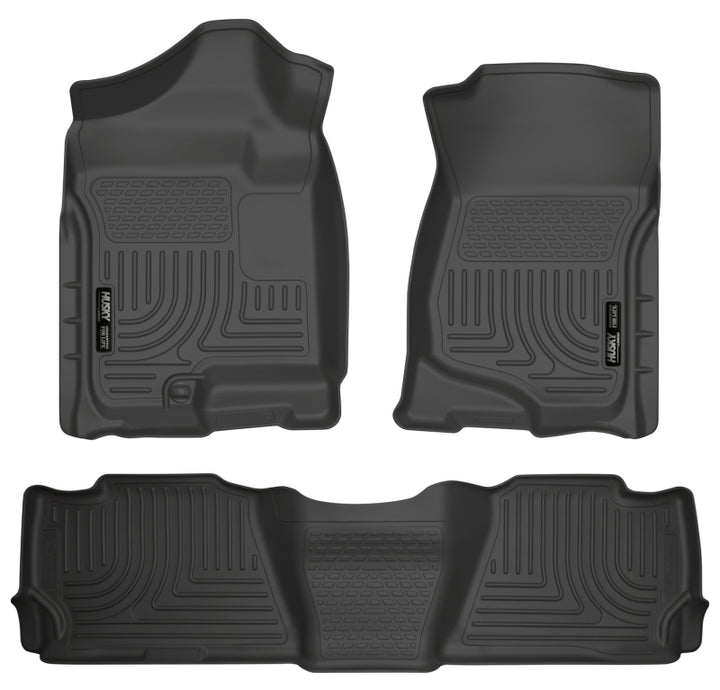 Husky Liners 07-13 GM Escalade/Suburban/Yukon WeatherBeater Black Front & 2nd Seat Floor Liners - Bull Strap