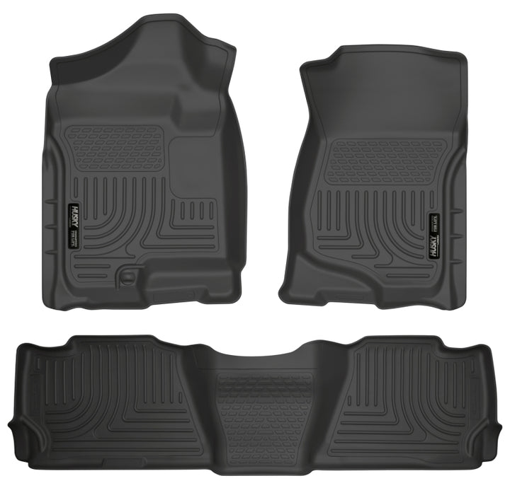 Husky Liners 07-13 GM Escalade/Suburban/Yukon WeatherBeater Black Front & 2nd Seat Floor Liners - Bull Strap