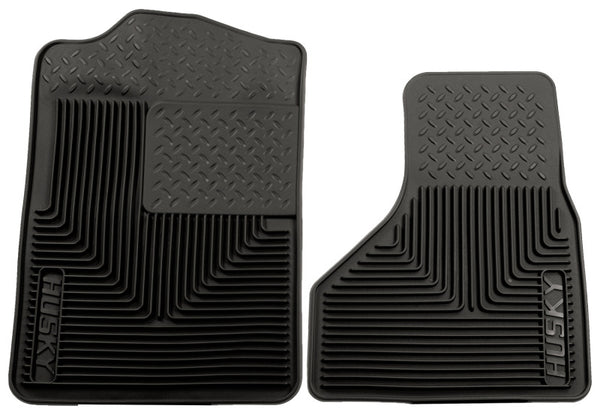 Husky Liners 08-10 Ford F-250/F-350/F-450 SuperDuty Heavy Duty Black Front Floor Mats - Bull Strap