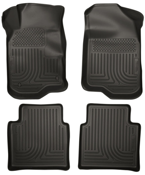Husky Liners 08-12 Chevy Malibu/07-09 Saturn Aura WeatherBeater Combo Black Floor Liners - Bull Strap