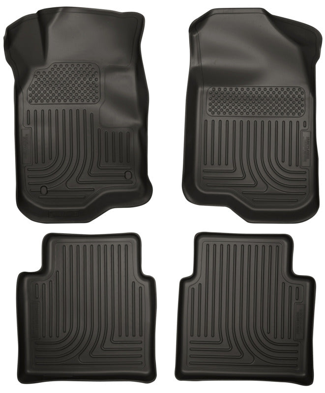 Husky Liners 08-12 Chevy Malibu/07-09 Saturn Aura WeatherBeater Combo Black Floor Liners - Bull Strap