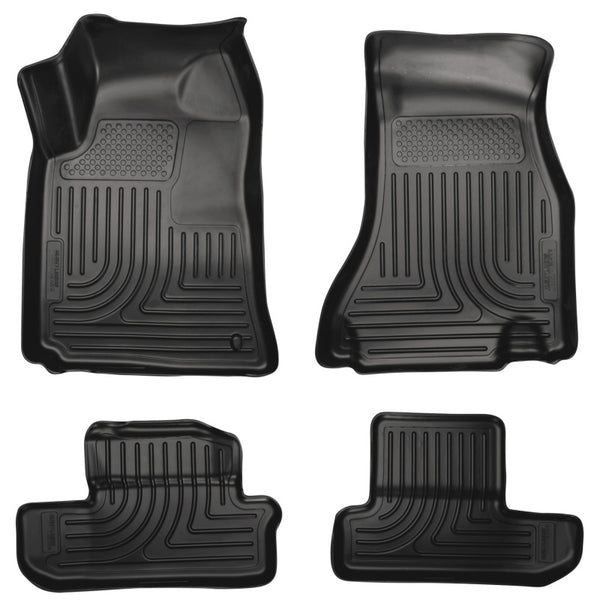 Husky Liners 08-12 Dodge Challenger WeatherBeater Combo Black Floor Liners - Bull Strap