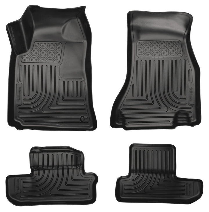 Husky Liners 08-12 Dodge Challenger WeatherBeater Combo Black Floor Liners - Bull Strap