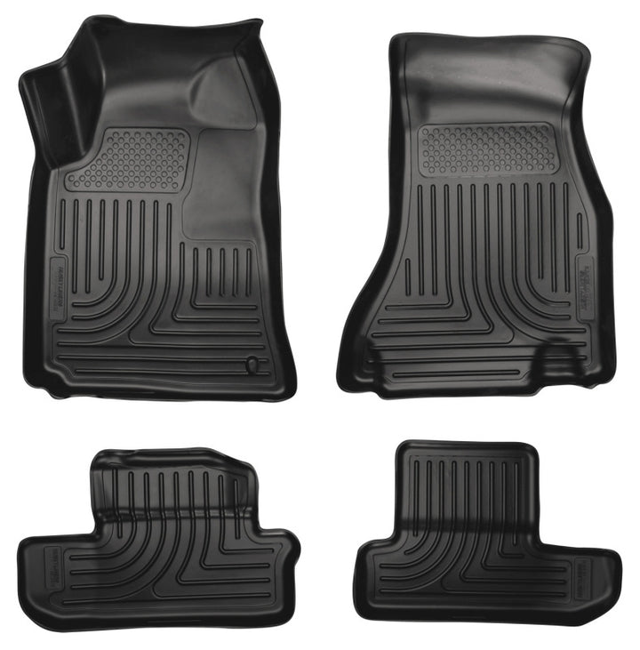 Husky Liners 08-12 Dodge Challenger WeatherBeater Combo Black Floor Liners - Bull Strap