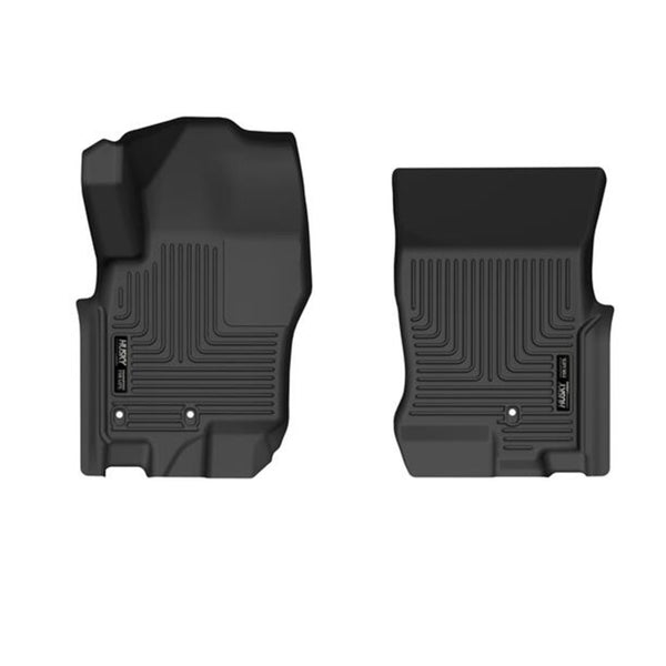Husky Liners 08-21 Nissan Frontier Crew Cab WeatherBeater Front Row Black Floor Liners - Bull Strap