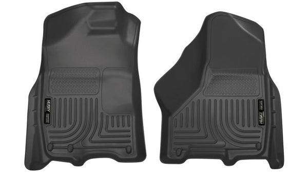 Husky Liners 09-10 Dodge Ram 1500/2500/3500 WeatherBeater Front Row Black Floor Liners - Bull Strap