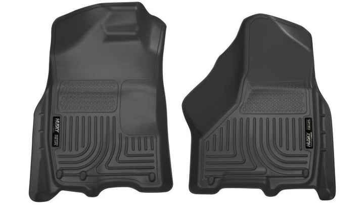 Husky Liners 09-10 Dodge Ram 1500/2500/3500 WeatherBeater Front Row Black Floor Liners - Bull Strap