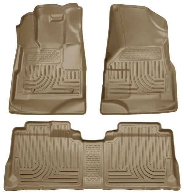 Husky Liners 09-12 Ford Escape/Mazda Tribute (Base/Hybrid) WeatherBeater Combo Tan Floor Liners - Bull Strap