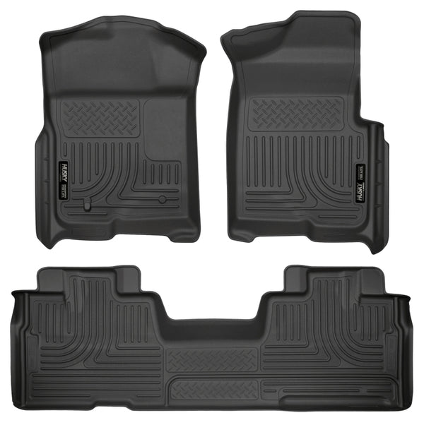 Husky Liners 09-12 Ford F-150 Super Cab WeatherBeater Combo Black Floor Liners - Bull Strap