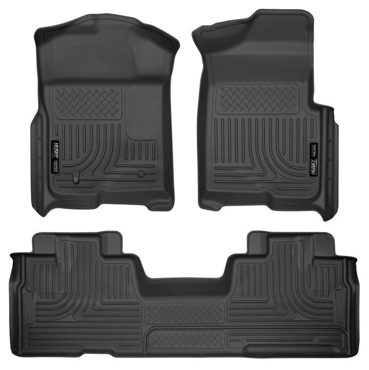 Husky Liners 09-12 Ford F-150 Super Cab WeatherBeater Combo Black Floor Liners - Bull Strap
