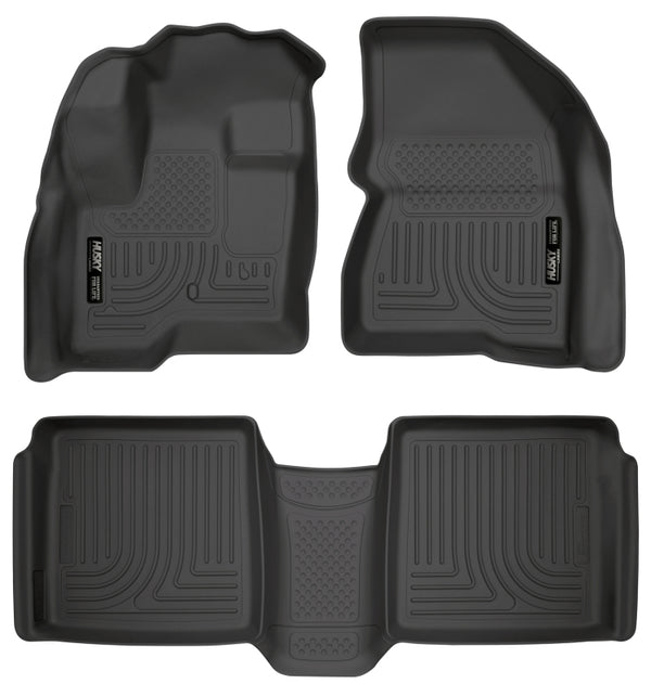 Husky Liners 09-12 Ford Flex/10-12 Lincoln MKT WeatherBeater Combo Black Floor Liners - Bull Strap