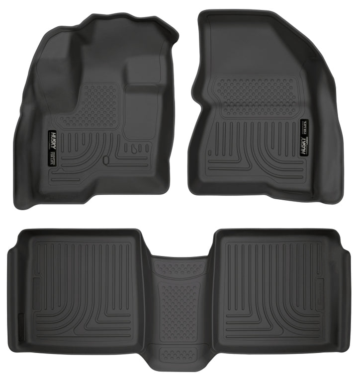 Husky Liners 09-12 Ford Flex/10-12 Lincoln MKT WeatherBeater Combo Black Floor Liners - Bull Strap