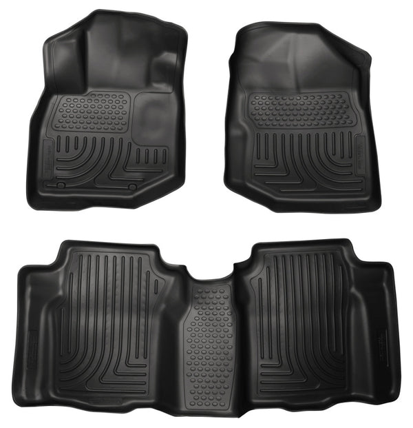 Husky Liners 09-12 Honda Fit WeatherBeater Combo Black Floor Liners - Bull Strap