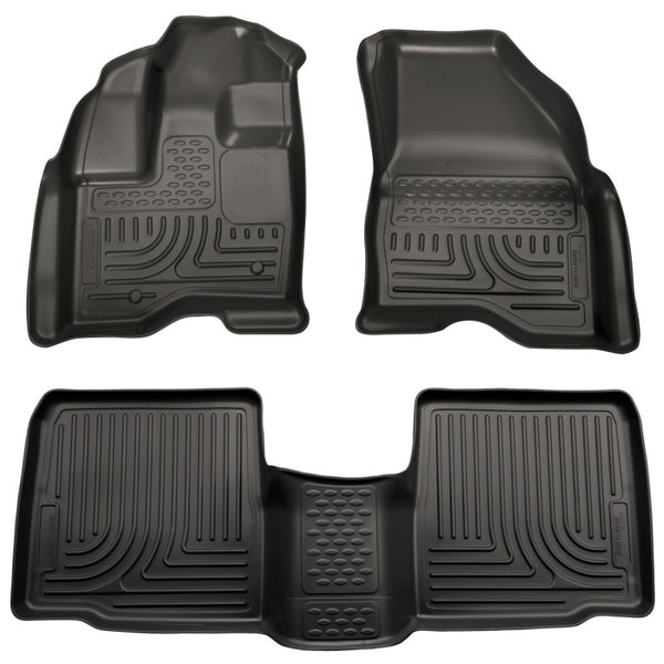 Husky Liners 09-13 Lincoln MKS WeatherBeater Combo Black Floor Liners - Bull Strap