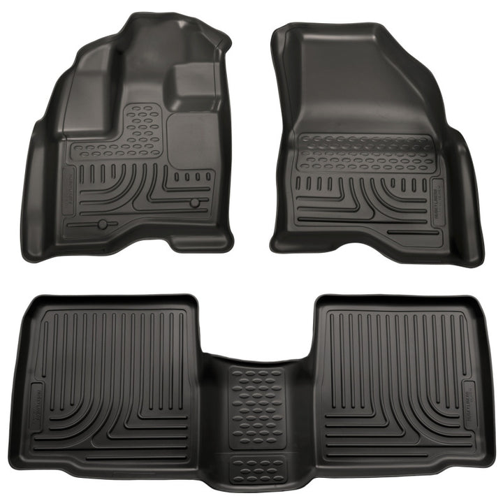 Husky Liners 09-13 Lincoln MKS WeatherBeater Combo Black Floor Liners - Bull Strap