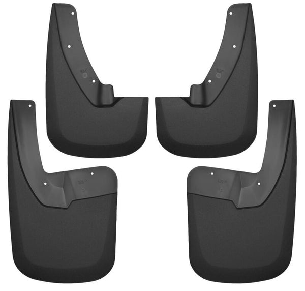 Husky Liners 09-17 Dodge Ram 1500/2500 Both w/ OE Fender Flares Front and Rear Mud Guards - Black - Bull Strap