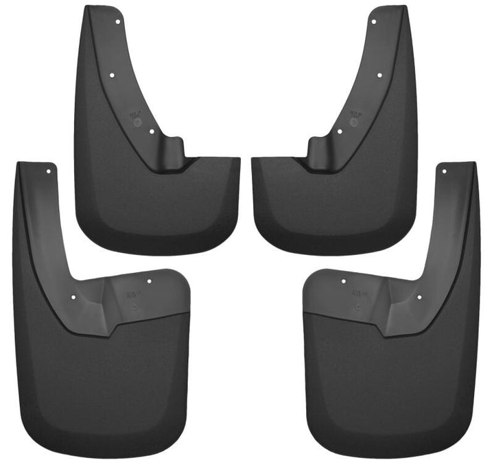 Husky Liners 09-17 Dodge Ram 1500/2500 Both w/ OE Fender Flares Front and Rear Mud Guards - Black - Bull Strap