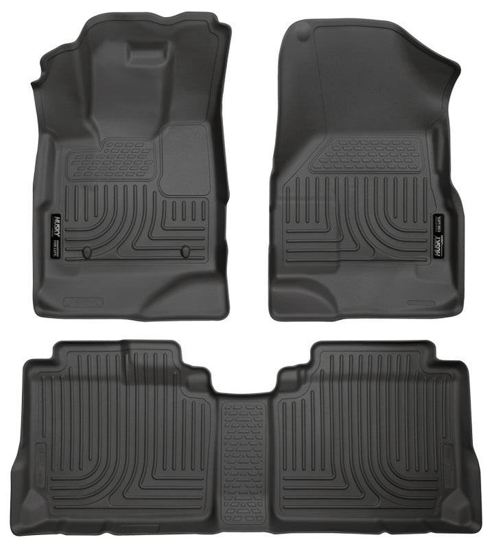 Husky Liners 10-12 Chevy Equinox/GMC Terrain WeatherBeater Combo Black Floor Liners - Bull Strap