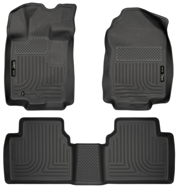 Husky Liners 10-12 Ford Fusion/Lincoln MKZ (FWD) WeatherBeater Combo Black Floor Liners - Bull Strap