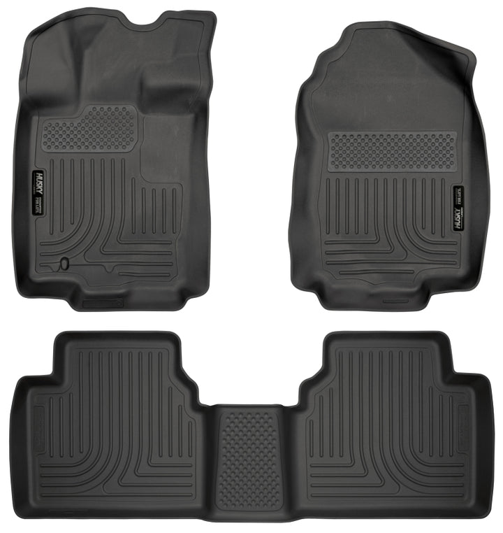 Husky Liners 10-12 Ford Fusion/Lincoln MKZ (FWD) WeatherBeater Combo Black Floor Liners - Bull Strap