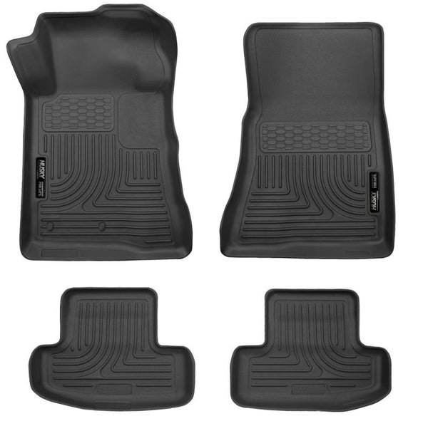 Husky Liners 10-12 Ford Mustang WeatherBeater Combo Black Floor Liners - Bull Strap