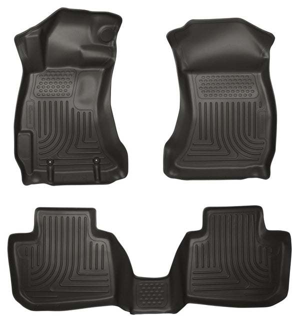 Husky Liners 10-12 Subaru Legacy/Outback WeatherBeater Combo Black Floor Liners - Bull Strap