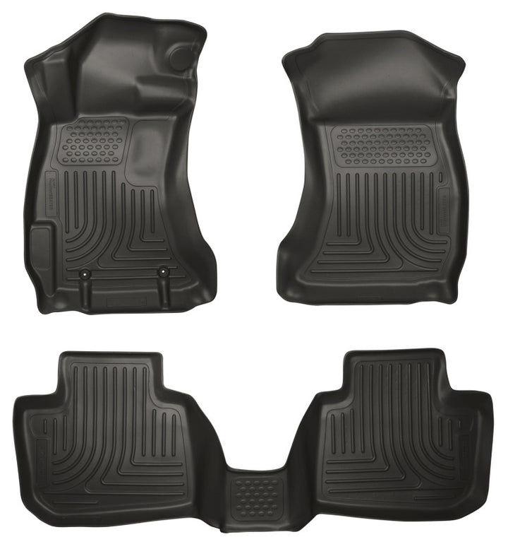 Husky Liners 10-12 Subaru Legacy/Outback WeatherBeater Combo Black Floor Liners - Bull Strap