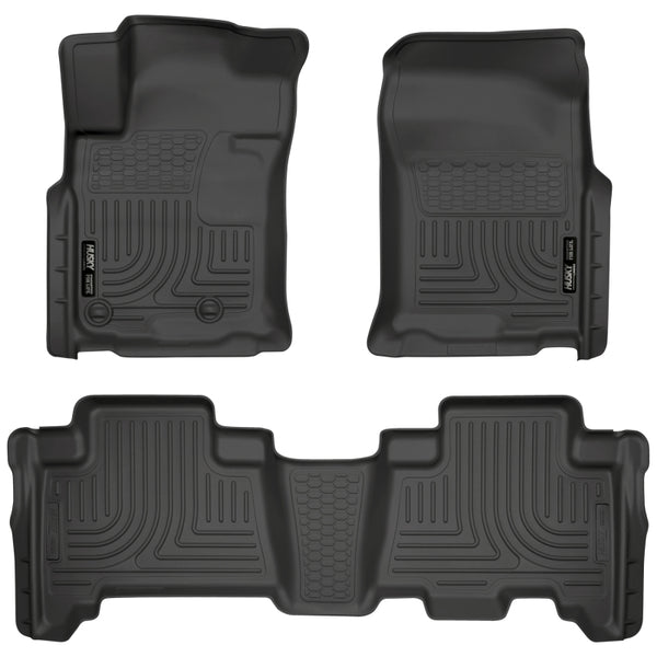 Husky Liners 10-12 Toyota 4Runner/Lexus GX460 WeatherBeater Combo Black Floor Liners - Bull Strap